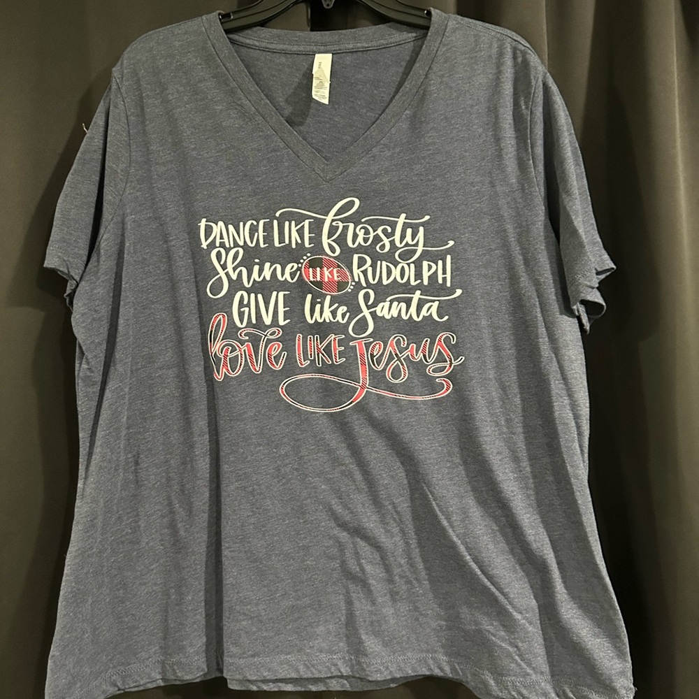 🌟 Bella Canvas Charcoal V-Neck Christmas tee